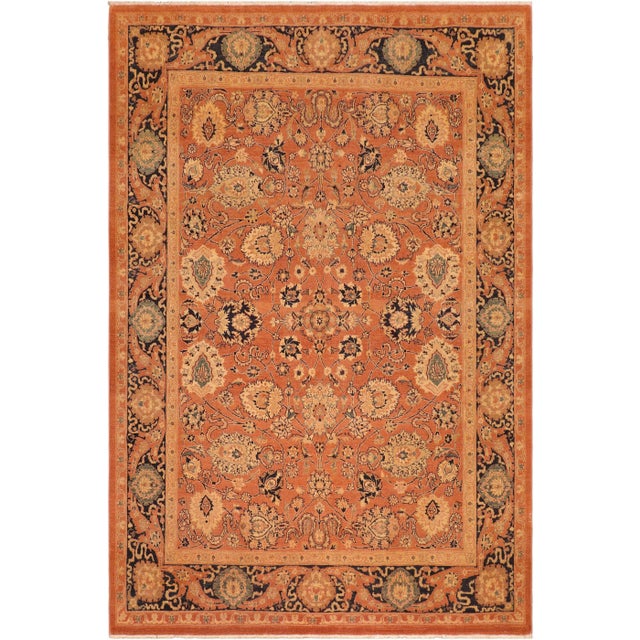 1980s 1980s Vintage Bohemian Gary Rust/Blue Wool Rug For Sale - Image 10 of 10