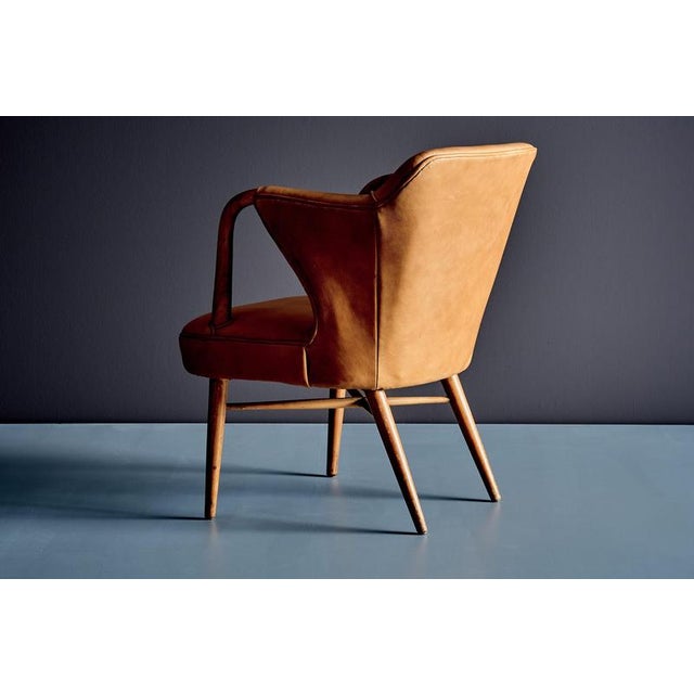 Lounge Chairs Upholstered in Cognac Leather, Germany, 1950s, Set of 3 For Sale - Image 8 of 15