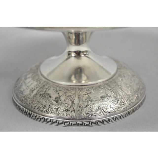 Vintage Victorian Silver Plated Flower Frog Flower Arranger Vase W Pedestal Base For Sale In Philadelphia - Image 6 of 16