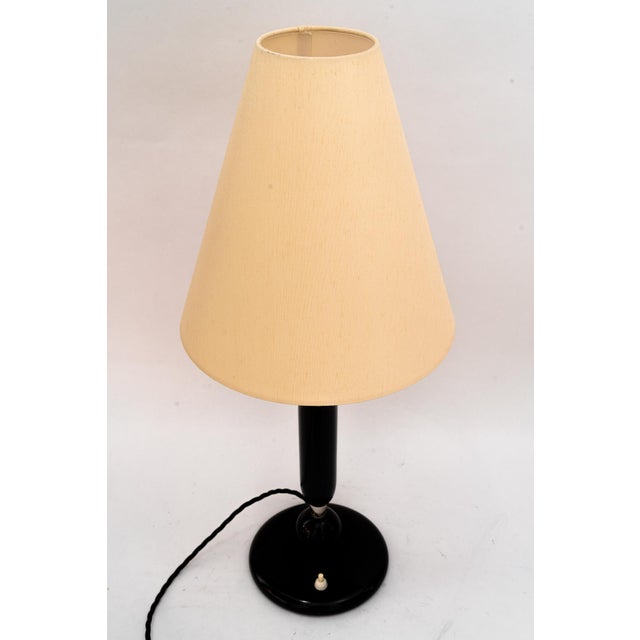 Black Wood and Nickel Table Lamp, 1920s For Sale - Image 8 of 17