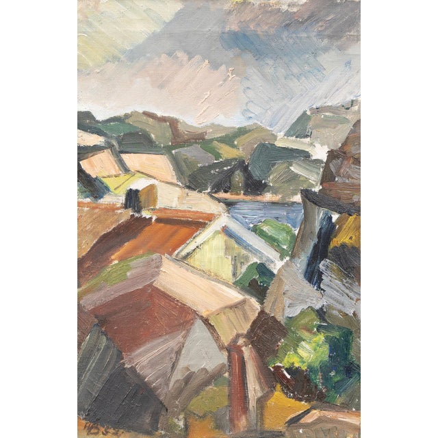Beautiful, original mid century oil painting by Swedish artist Hans Billgren (1909 - 1985).