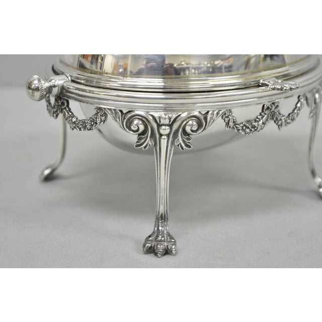 Early 20th Century Antique English Edwardian Silver Plated Revolving Oval Serving Butter Dish For Sale - Image 5 of 15