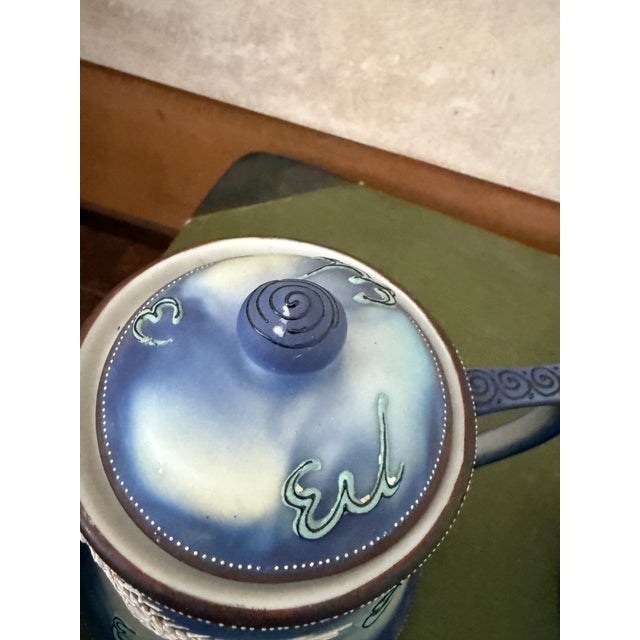 Vintage Hand Painted Dragonware Sugar Bowl and Creamer Set Japan Blue Dragon Tea Set Asian Motif Mid Century For Sale - Image 9 of 12