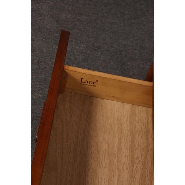 Mid-Century Modern Surfboard-Form Laminate and Walnut Coffee Table With Drawer by Lane For Sale - Image 18 of 18