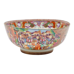18th Century Chinese Export Porcelain Mandarin Famille Rose Bowl