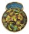 Vintage Chinese Autumn Flowers Enamel & Brass Cloisonné Pill or Trinket Box For Sale