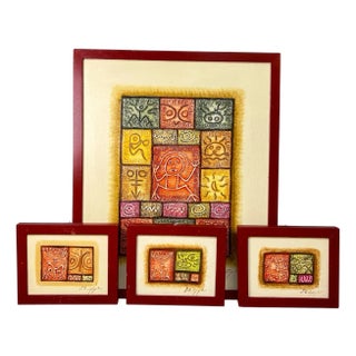 Untitled, 1970s, Oil on Canvas, Framed, Set of 4 For Sale