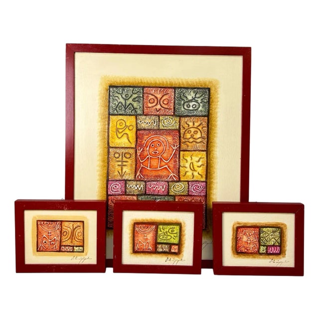 Untitled, 1970s, Oil on Canvas, Framed, Set of 4 For Sale