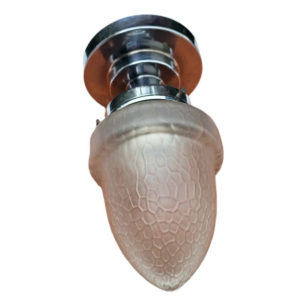 Nickel-Plated Brass Ceiling Lamp, 1920s For Sale
