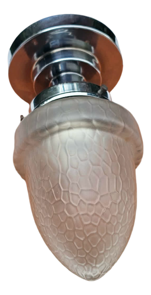 Nickel-Plated Brass Ceiling Lamp, 1920s