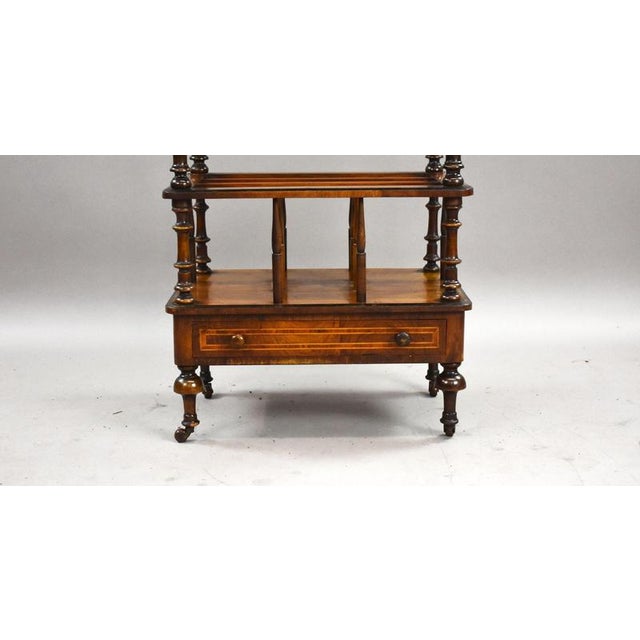 Victorian Burr Walnut Inlaid Canterbury, 1870s For Sale - Image 6 of 7