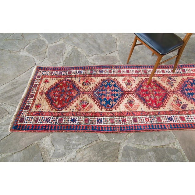 1910s Antique Medallion Hand-Knotted Runner For Sale In Los Angeles - Image 6 of 11
