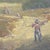An antique 19th-century oil on canvas landscape painting, presented in its original gilt frame. The artwork depicts a...