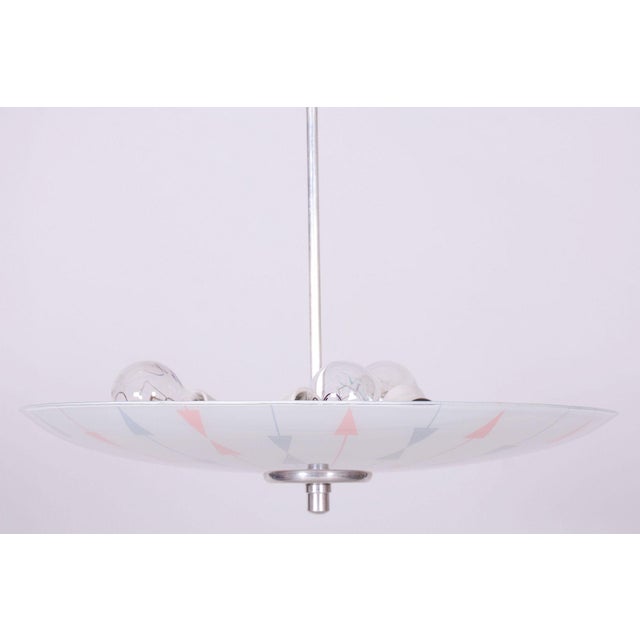 Mid-Century Chandelier in Chromed Steel by Napako, Czech, 1950s For Sale - Image 6 of 13