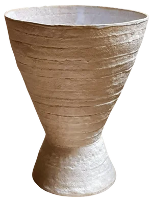 Beige Stoneware Krater Vase by Elena Vasilantonaki