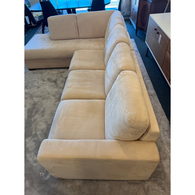 2010s Italsofa 3 Pieces Microsuede Cream Sectional For Sale - Image 5 of 14