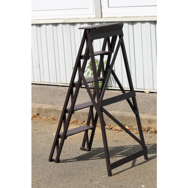Wood Vintage Foldable Wood Ladder, 1950s For Sale - Image 7 of 17