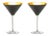 Nicolette Mayer Oro 24k Crystal Martini Glass, Black, Set of 2 Glasses in Gift Tube For Sale
