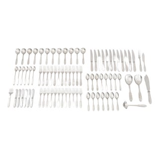 Mid 20th Century Georg Jensen "Mitra" Stainless Steel Flatware, 82 For Sale