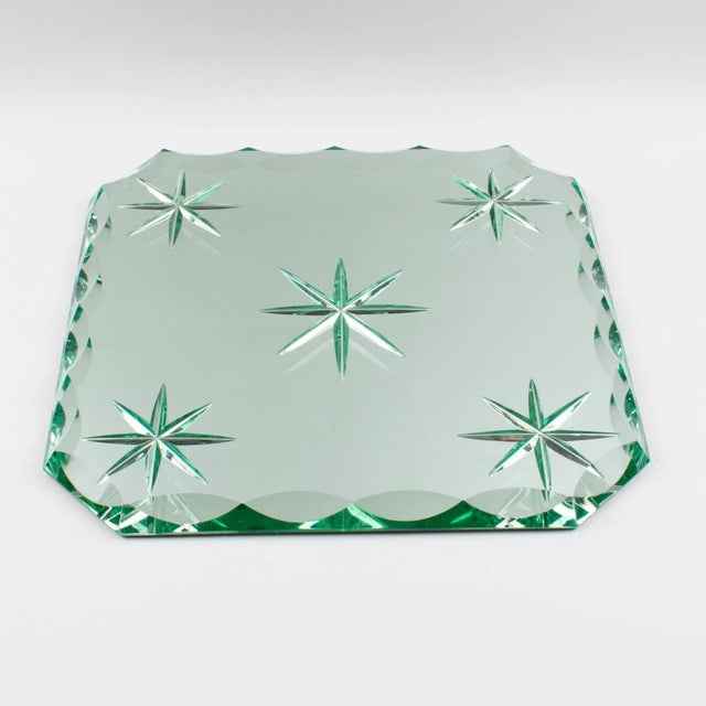 1930s Jean Luce Art Deco Mirrored Glass Tray Platter Centerpiece, 1930s For Sale - Image 5 of 12