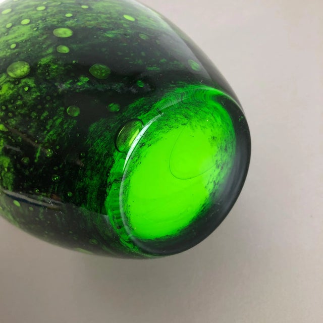 Large Vintage Green Pop Art Vase from Opaline Florence, Italy For Sale - Image 12 of 14