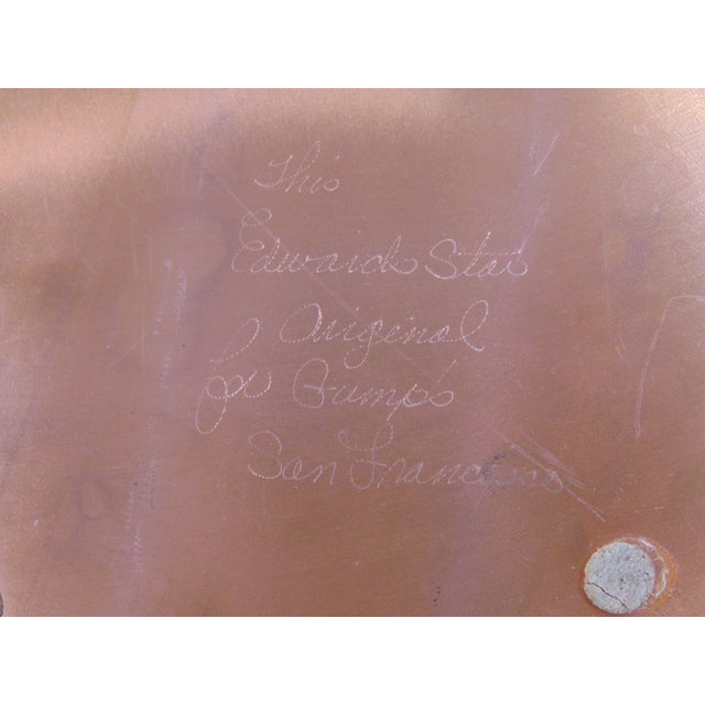 Mid Century Vintage Original Edwards Star Enamel on Copper Plate Dish Exclusively for Gump's San Francisco 15.5" Diameter For Sale - Image 9 of 9