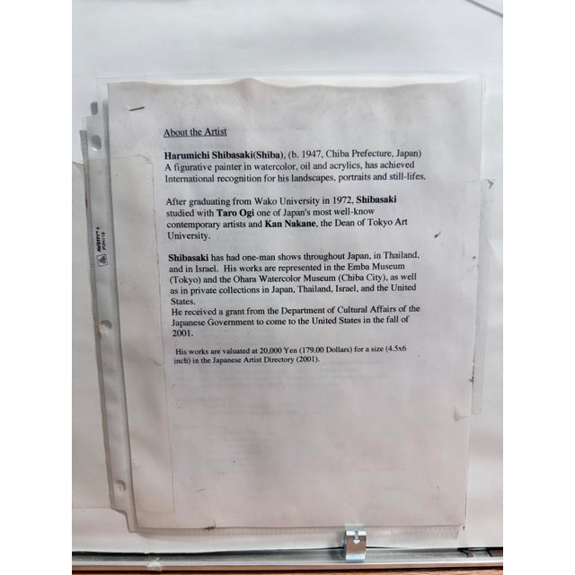 Original Coastal Watercolor Painting – Signed by Harumichi Shibasaki - Framed - 20.5” W X 16.5” H For Sale In New York - Image 6 of 6