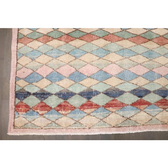 A mid 20th Century Turkish Deco square rug