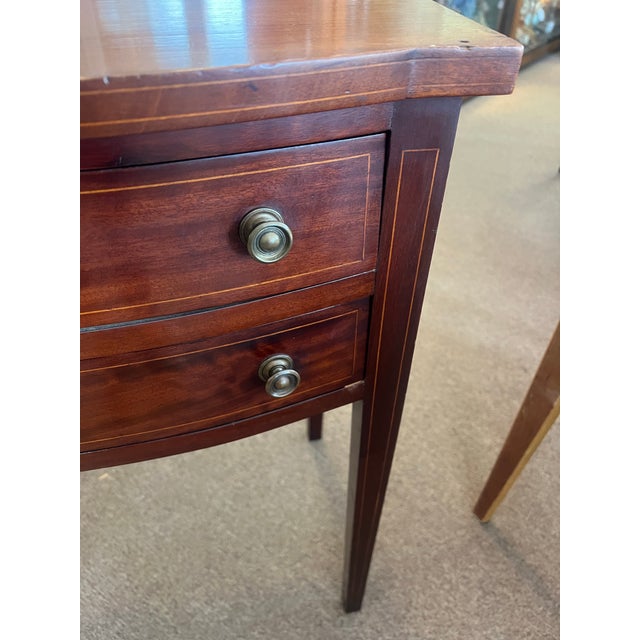 Mid 1800's Mahogany 2 Drawer Stand With Inlay Detail For Sale - Image 10 of 11