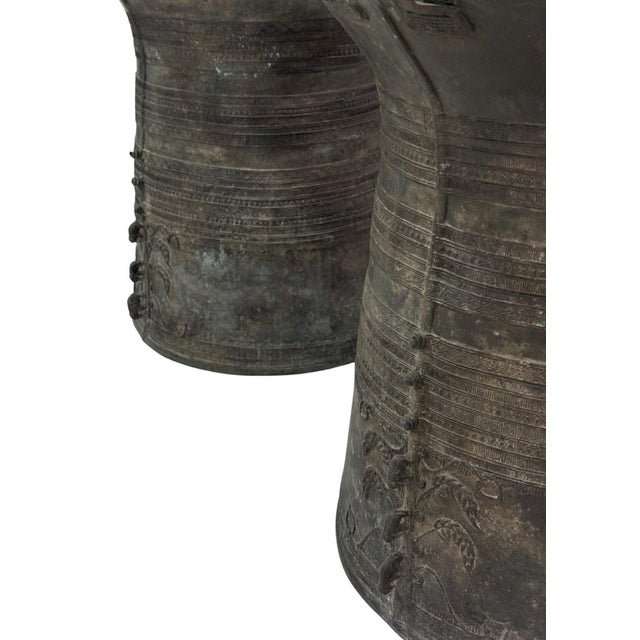 Cast Bronze Rain Drum With Elaborate Detail Patina Finish For Sale - Image 4 of 13