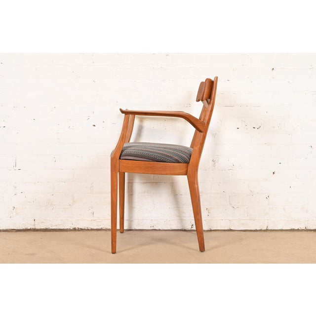 Kipp Stewart for Drexel Declaration Sculpted Walnut Armchair For Sale - Image 9 of 10