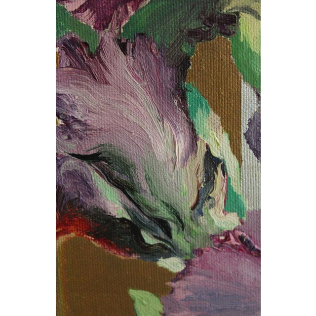 1990s Juris Jurjans, Purple Irises, 1998, Oil on Canvas For Sale - Image 5 of 10