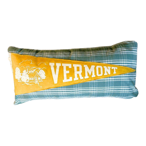 Vermont Large Vintage Pennant on New Woven Throw Pillow
