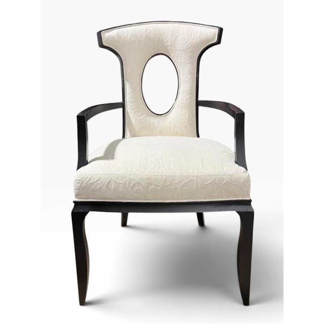 Contemporary Barbara Barry for Henredon Rosewood Dining Armchairs or Accent Chairs, a Pair For Sale - Image 3 of 9