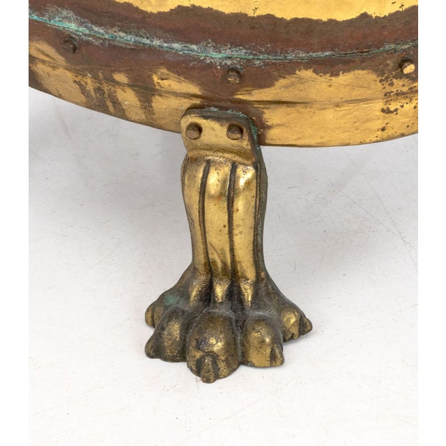 Victorian Lion's Mask Handle Brass Jardiniere For Sale - Image 4 of 8