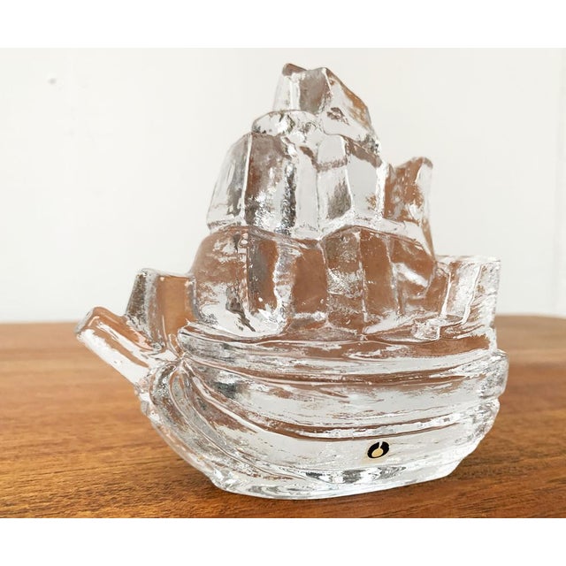 Vintage Swedish Glass Ship by Uno Westerberg for Pukeberg Glass, 1970s For Sale - Image 11 of 18