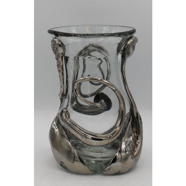 Signed & Dated 1975 Wayne Filan Platinum Over Glass Art Vase For Sale - Image 4 of 7