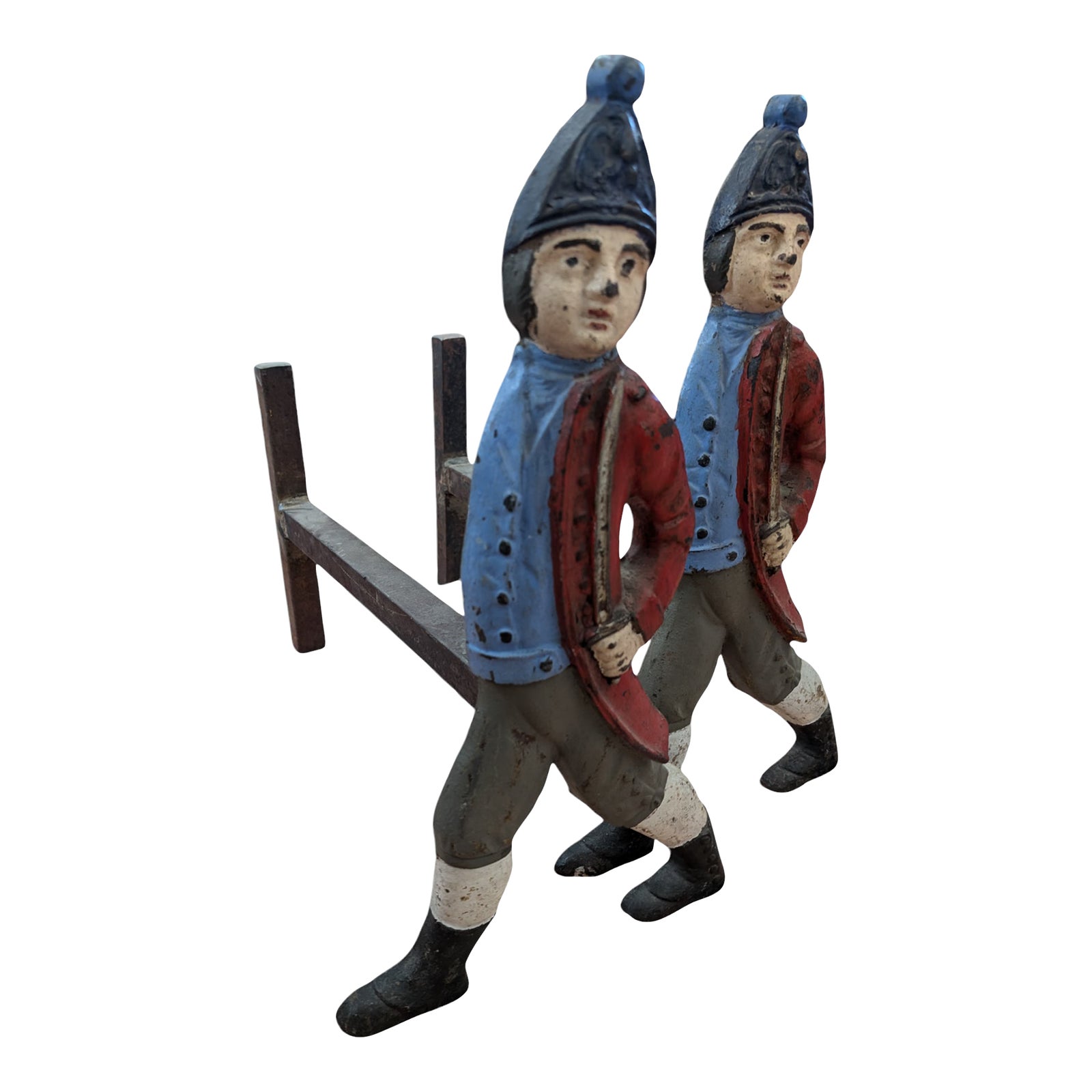 Vintage 1930's Hessian Soldier Andirons a Pair Chairish