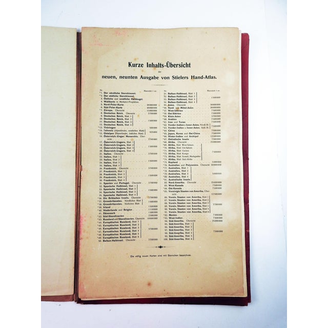 Wood Early 20th Century Stielers Hand Atlas 100 Maps in Box For Sale - Image 7 of 12