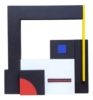 Multicolored Painted Wood Wall Sculpture by Angelo Giuseppe Bertolio, 2003
