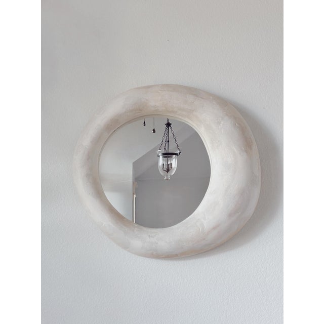 Abstract Plaster Moon Mirror For Sale - Image 3 of 4