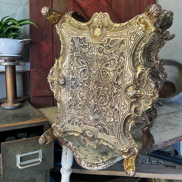 Late 19th Century Ornate Brass 3-Tiered Plant Stand or Accent Table With Intricate Engraved Details For Sale - Image 10 of 17