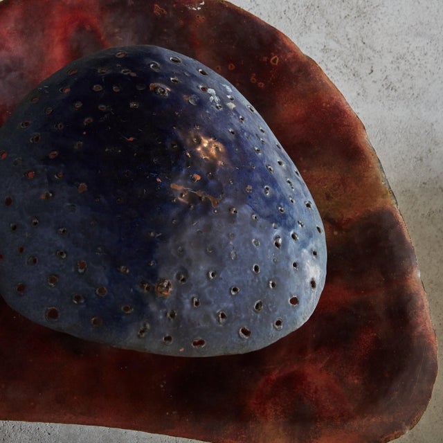 Metal Artisan Made Purple Patinated Metal Sconce, France 1950s For Sale - Image 7 of 10