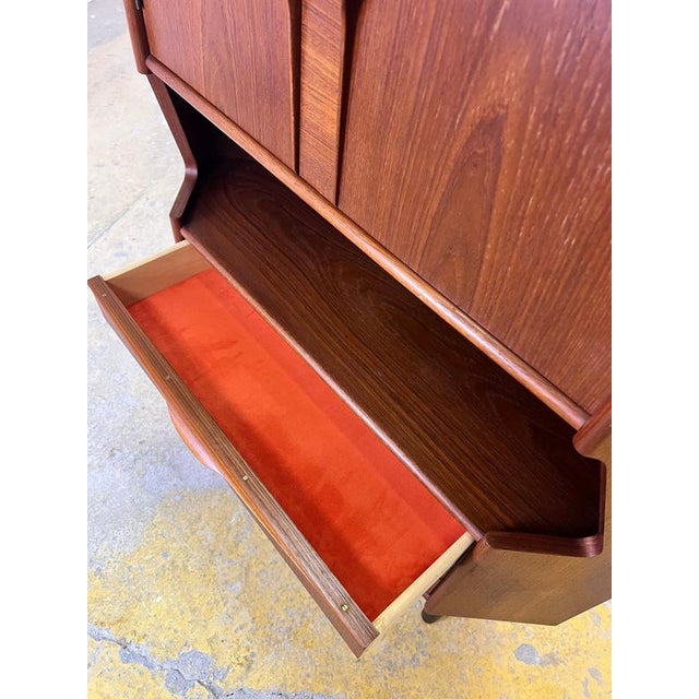 Brown Danish Teak Corner Cabinet with Minibar For Sale - Image 8 of 11