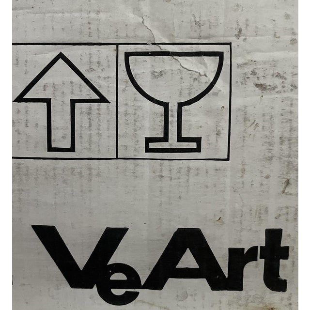 Metal Large Mid-Century Italian White Glass Flush Mounts by VeArt, 1970s, Set of 2 For Sale - Image 7 of 14