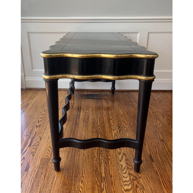 Late 20th Century Ebonized Hollywood Regency Desk/Table with Gilding For Sale - Image 5 of 7