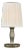 AERIN by Visual Comfort Signature Ovid 14" Cordless Accent Lamp in Silver Lustre with Silk Pleated Shade For Sale
