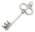 Vintage European Decorative Key Pendant in Silver 835, 1970s For Sale