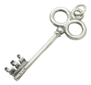 Vintage European Decorative Key Pendant in Silver 835, 1970s