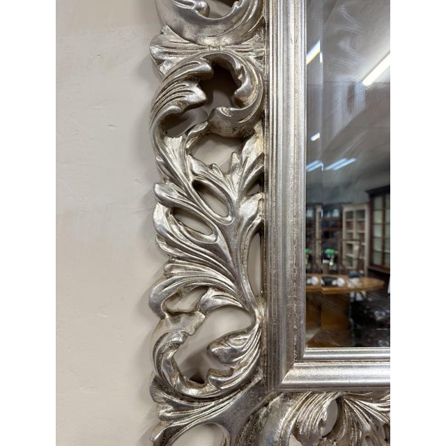 Glass French Baroque Style Mirror For Sale - Image 7 of 8